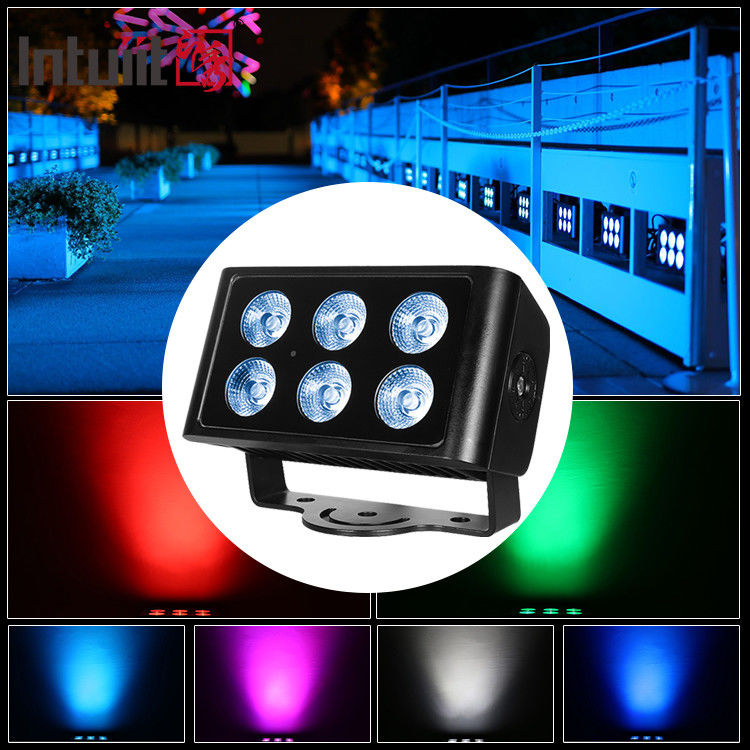 Faretto LED Wall Washer City Color 6x5W Impermeabile per Esterni 4in1 RGBW per Hotel e Edifici Modalità di Controllo DMX512