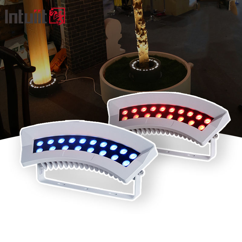 Faretto LED da giardino per esterni RGBW 36W, IP65 impermeabile, luce spot colorata, alluminio, luce per abbracciare l'albero