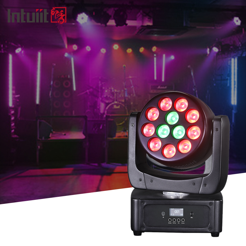 Faro mobile LED 12x8W Luci da palcoscenico RGBW con attivazione sonora per discoteca, club, feste e spettacoli