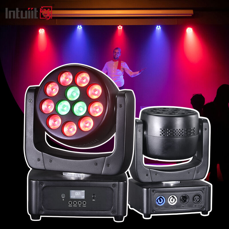 LED Wash Moving Head MINI 12*8W Illuminazione per palcoscenico DMX512 Luce di testa mobile attivate dal suono