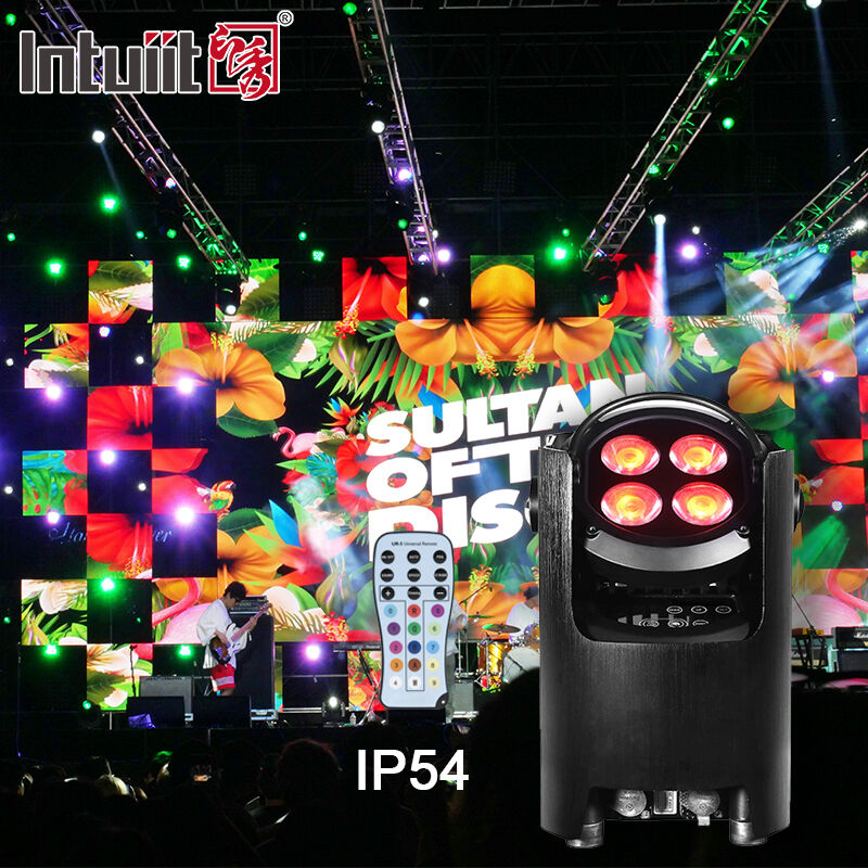 Professionale IP54 Wireless DMX Batteria LED Par Light 4*12W RGBW 4-in-1 - Controllo remoto