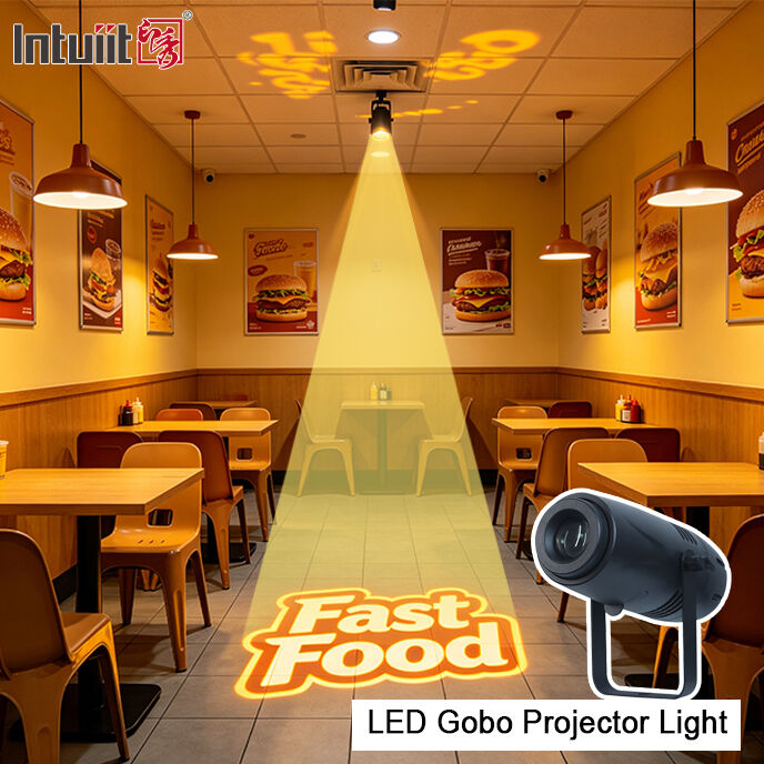 Proiettore gobo professionale per interni a LED da 40 W, lampada rotante per proiezione di logo con immagine personalizzata per la decorazione di matrimoni, ristoranti, centri commerciali