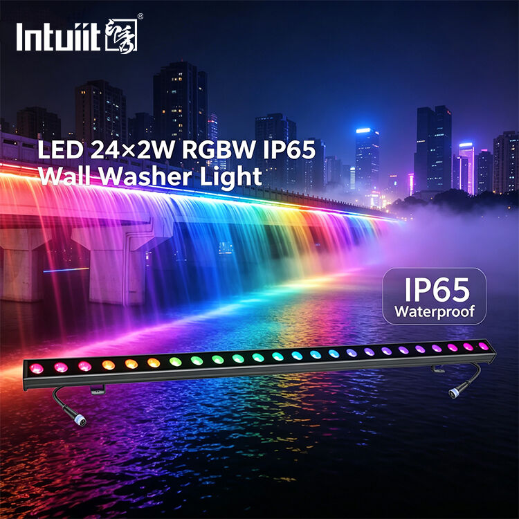 Barra LED da esterno per lavaggio a parete 24x2W RGBW 4in1 IP65 Impermeabile DMX512 Lineare per facciate di edifici, paesaggi, ponti e illuminazione di palcoscenici