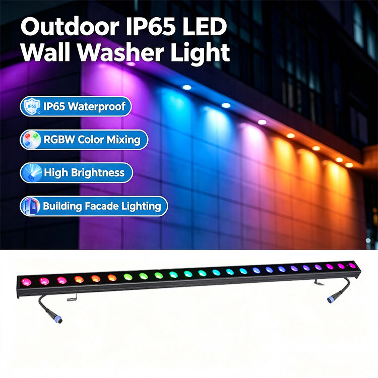 2x24W RGBW 4-in-1 IP65 Outdoor LED Linear Wall Washer ¢ DMX512 Waterproof Wash Light per edifici, ponti e paesaggi