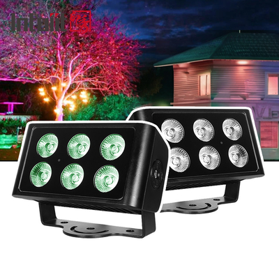 6x5W IP65 impermeabile RGBW 4IN1 Paesaggio all'aperto LED Flood Light DM512 Controllo