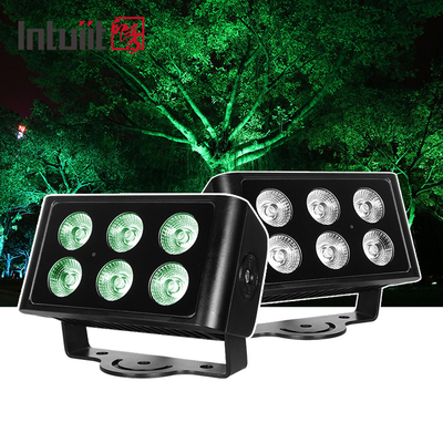 6x5w RGBW 4 in 1 LED Flood Light IP65 impermeabile Flat Spotlight Outdoor Performance Sfondo DJ Disco Stage Par Light
