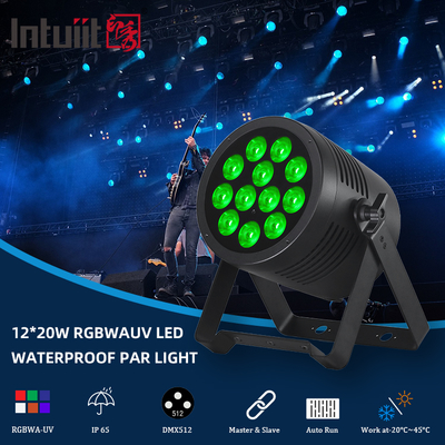 Faretto Par LED IP65 Impermeabile IP65 per Esterni 12x20W RGBWA-UV 6in1 Luce da Palco DMX512