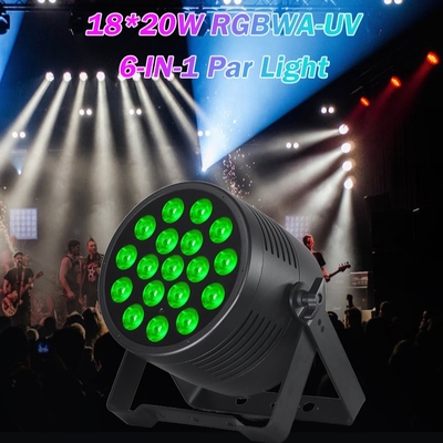 18x20 Proiettore LED Par DMX Impermeabile RGBWA UV per Teatro all'aperto, Matrimoni, Concerti ed Eventi