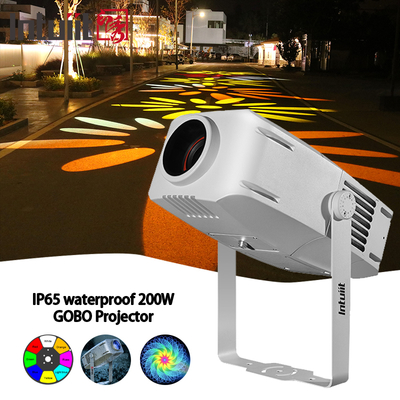 Proiettore Gobo Personalizzato 200W IP65 Ad Alta Luminosità LED per Esterni per Pubblicità Proiettore Logo Gobo Luci Pubblicitarie Natalizie