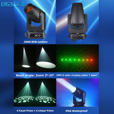 2025 BSW 280W LED Moving Head Stage Light DMX512 Beam Spot Wash 3in1 per DJ Disco Show CMY