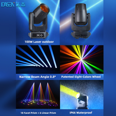 2025 Nuove luci laser da 100W per matrimoni KTV DJ DMX512 Control Mode