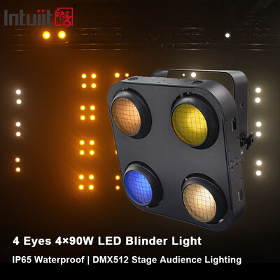 4-Eye LED COB Blinder Light 4x90W RGB Caldo Bianco Ambrato Stage Blinder Strobe DMX512 Controllo pixel luci da palco per eventi festa
