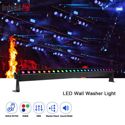 Professionale 9 gradi narrow beam LED Wall Washer 24x2W RGBW 4in1 DMX512 Indoor Linear Wash Light Bar per evento sul palco