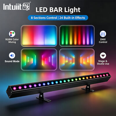 24x2W RGBW 4-in-1 LED Linear Wall Washer Bar DMX512 Sound Activated Stage Wash Light per edifici ed eventi