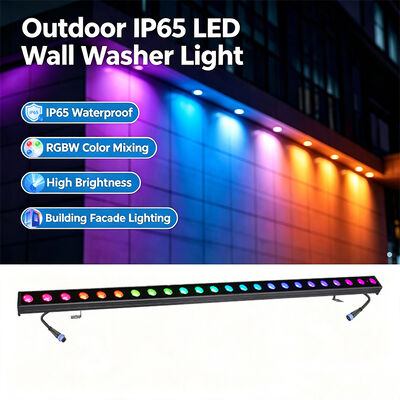 2x24W RGBW 4-in-1 IP65 Outdoor LED Linear Wall Washer ¢ DMX512 Waterproof Wash Light per edifici, ponti e paesaggi