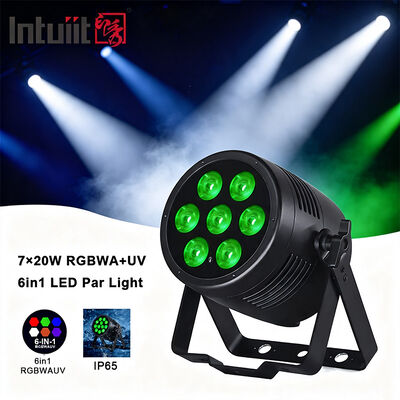 7x20W RGBWA+UV 6-in-1 IP65 Outdoor LED PAR Light ¢ DMX512 Wash impermeabile per palcoscenico, matrimonio ed eventi